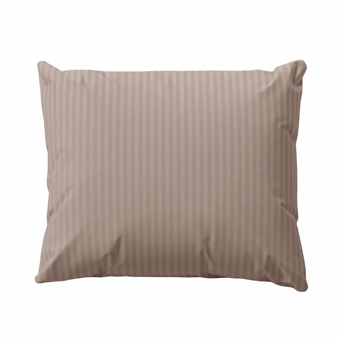 Pościel adamaszkowa 140x200 taupe beżowa ciemna jednobarwna paski 1 cm Pure — zdjęcie 7
