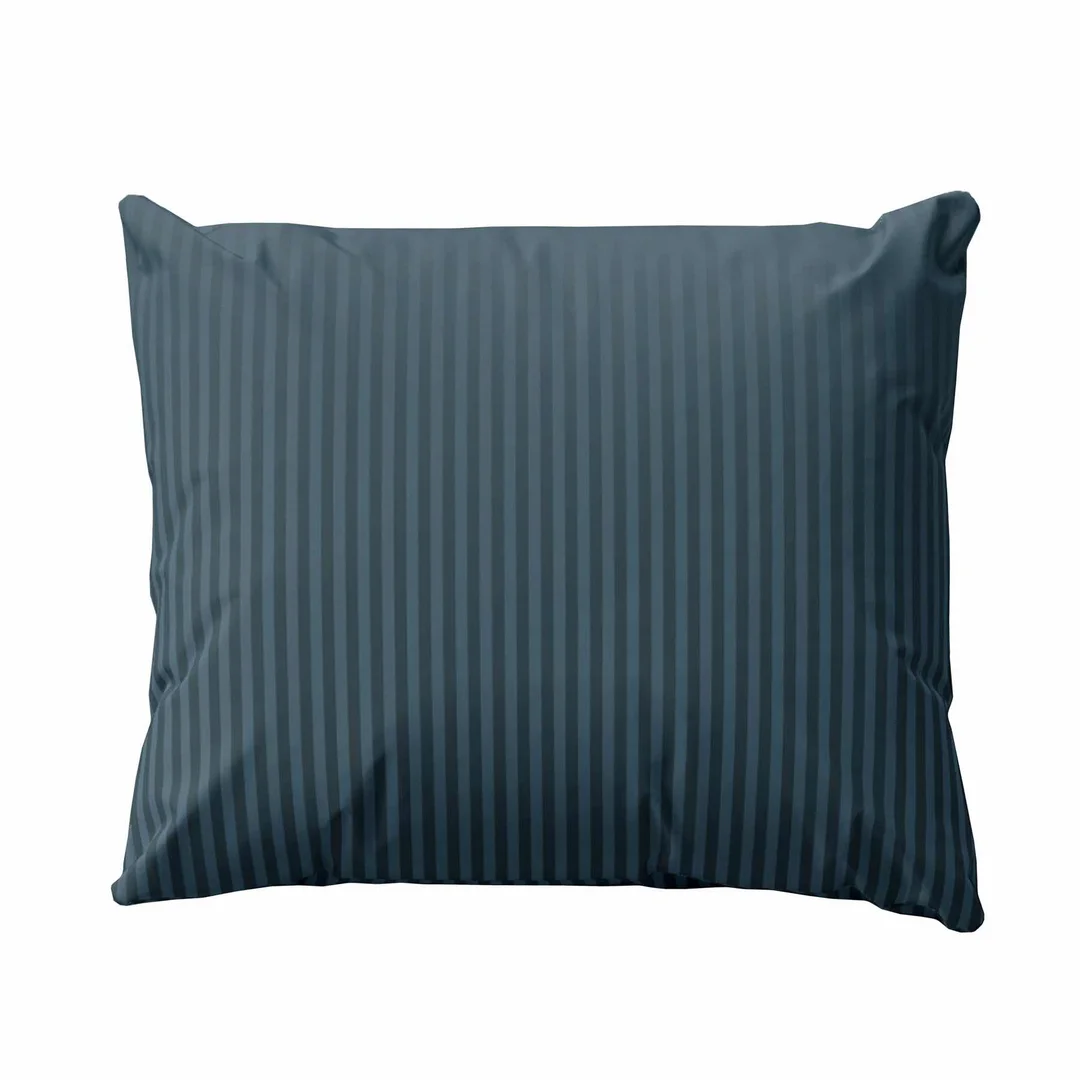 Pościel adamaszkowa 160x200 denim granatowa jednobarwna paski 1 cm Pure — zdjęcie 9