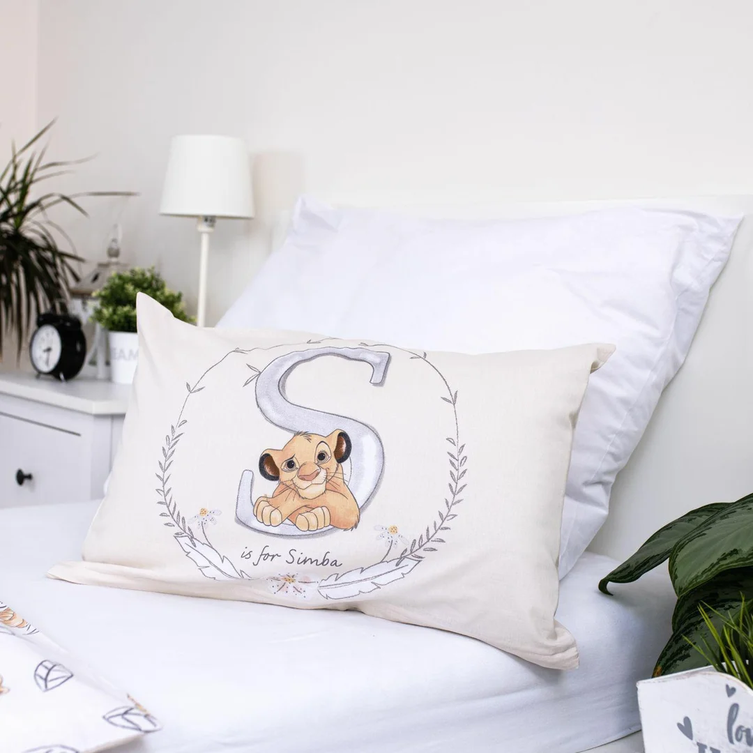 Pościel bawełniana 100x135 Król Lew Simba Nala przyjaciele Lion King best friends kwiatki 4751 dziecięca do łóżeczka — zdjęcie 4