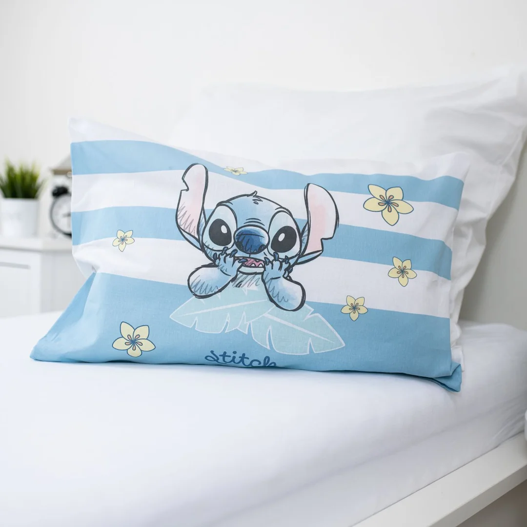 Pościel bawełniana 100x135 Lilo and Stitch Tropical Hugs niebieska do łózeczka poszewka 40x60 JF24 — zdjęcie 2
