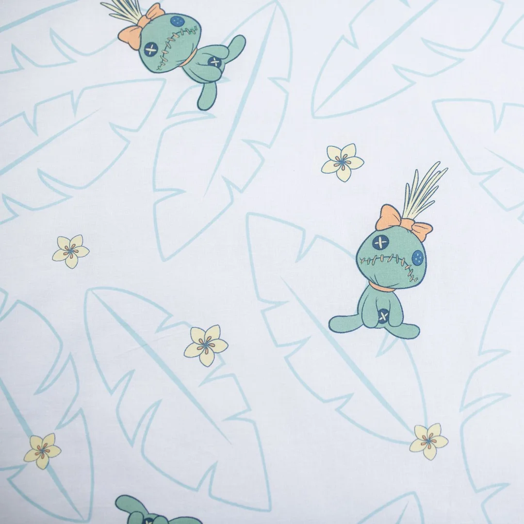 Pościel bawełniana 100x135 Lilo and Stitch Tropical Hugs niebieska do łózeczka poszewka 40x60 JF24 — zdjęcie 3