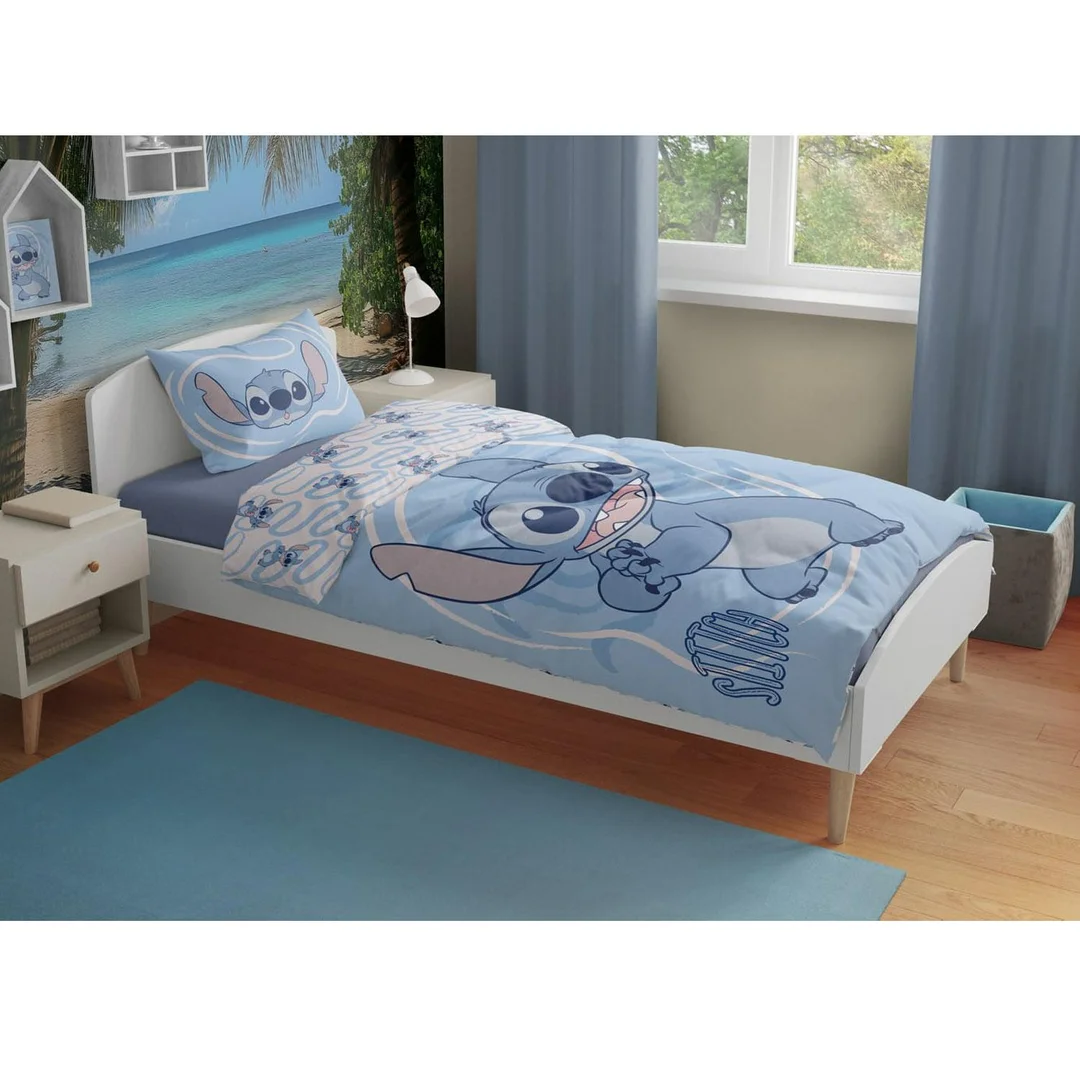 Pościel bawełniana 100x135 Lilo i Stitch niebieska 002 poszewka 40x60 Faro — zdjęcie 5