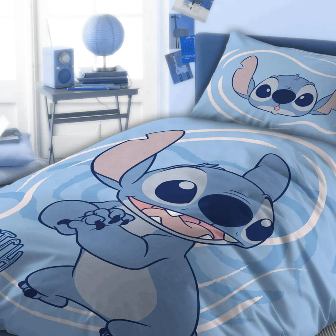 Pościel bawełniana 100x135 Lilo i Stitch niebieska 002 poszewka 40x60 Faro — zdjęcie 6