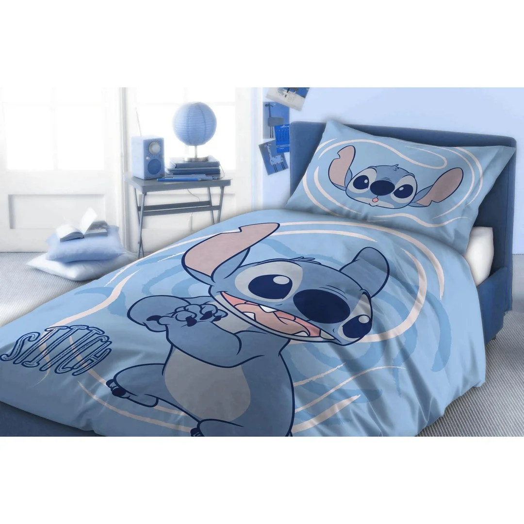Pościel bawełniana 100x135 Lilo i Stitch niebieska 002 poszewka 40x60 Faro — zdjęcie 7