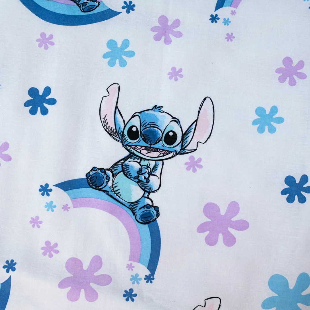 Pościel bawełniana 100x135 Lilo i Stitch tęczowe dziecko biała niebieska poszewka 40x60 JF24 — zdjęcie 5