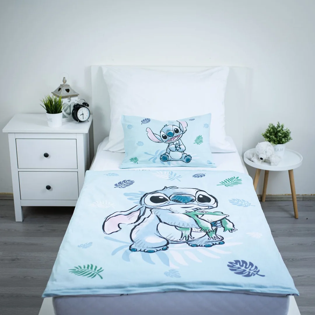 Pościel bawełniana 100x135 Lilo & Stitch miętowa poszewka 40x60 JF 24 — zdjęcie 2