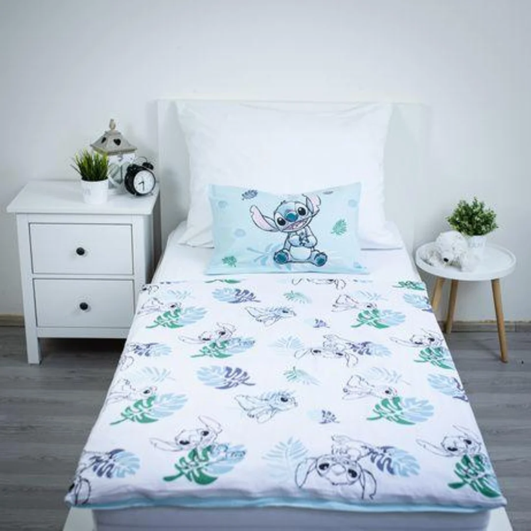 Pościel bawełniana 100x135 Lilo & Stitch miętowa poszewka 40x60 JF 24 — zdjęcie 3
