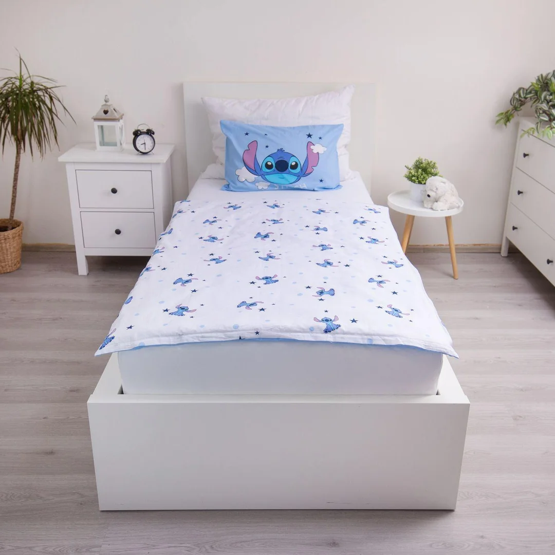 Pościel bawełniana 100x135 Lilo & Stitch niebieska poszewka 40x60 JF24 — zdjęcie 5