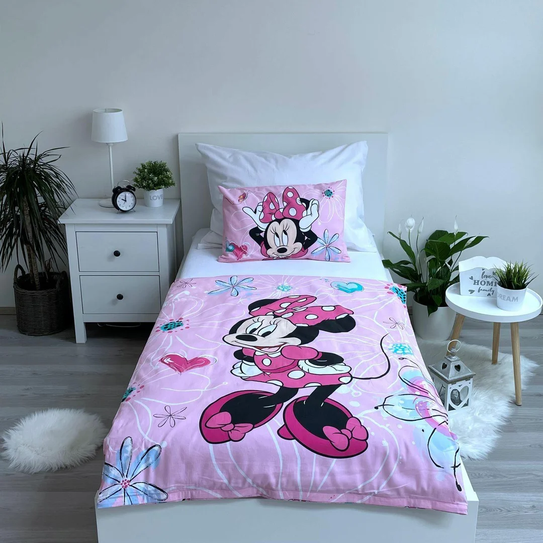 Pościel bawełniana 100x135 Myszka Mini kwiaty poszewka 40x60 August 23 — zdjęcie 3