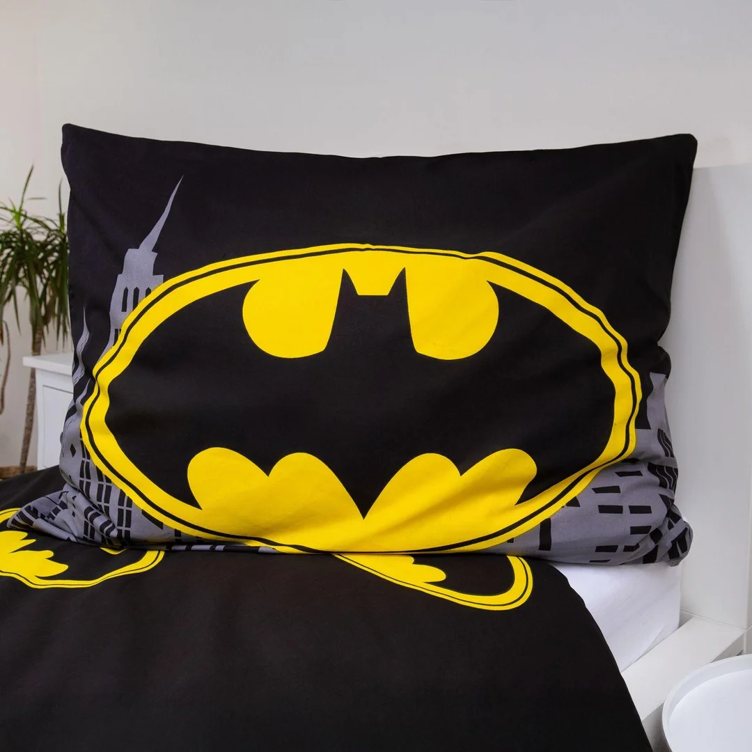 Pościel bawełniana 140x200 Batman The Emblem czarna żółta poszewka 70x90 JF24 — zdjęcie 4