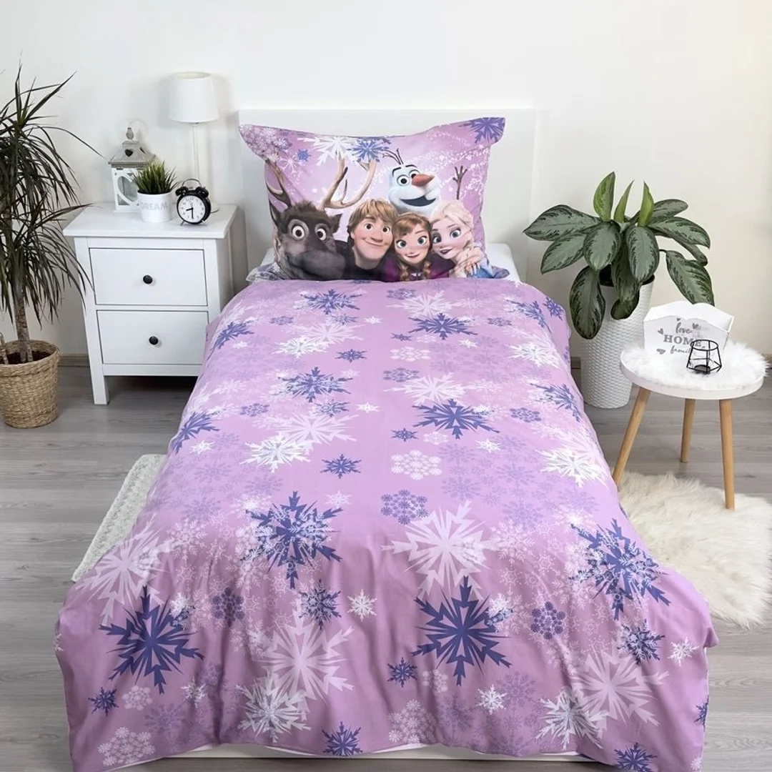 Pościel bawełniana 140x200 Frozen fioletowa poszewka 70x90 Kids25 — zdjęcie 5