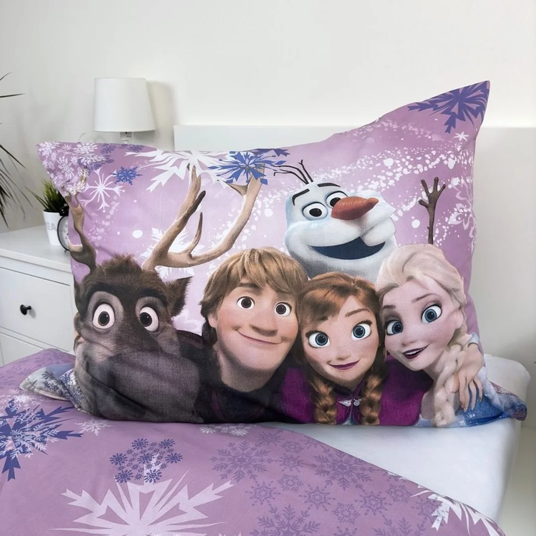 Pościel bawełniana 140x200 Frozen fioletowa poszewka 70x90 Kids25 — zdjęcie 6