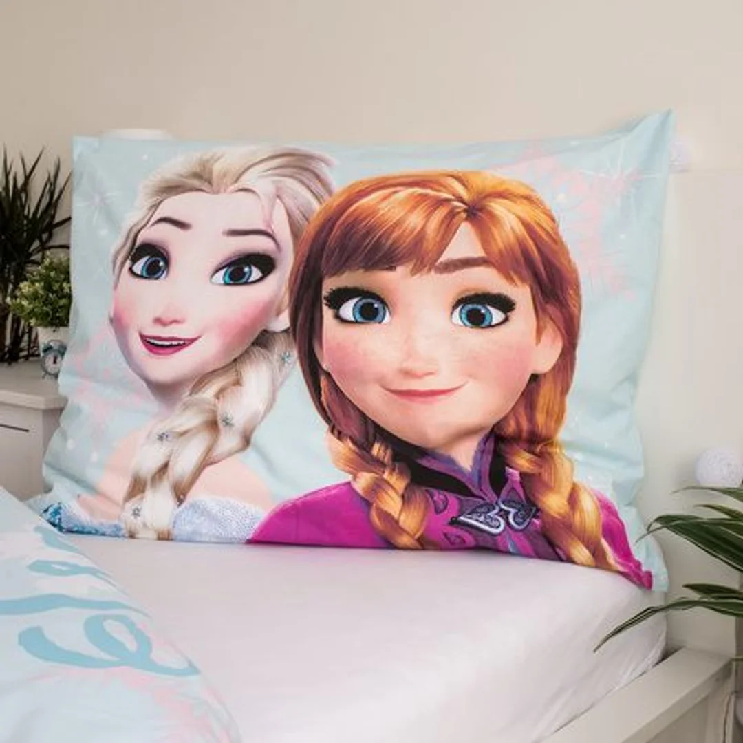 Pościel bawełniana 140x200 Frozen Kraina Lodu błękitna poszewka 70x90 Jf24 — zdjęcie 4