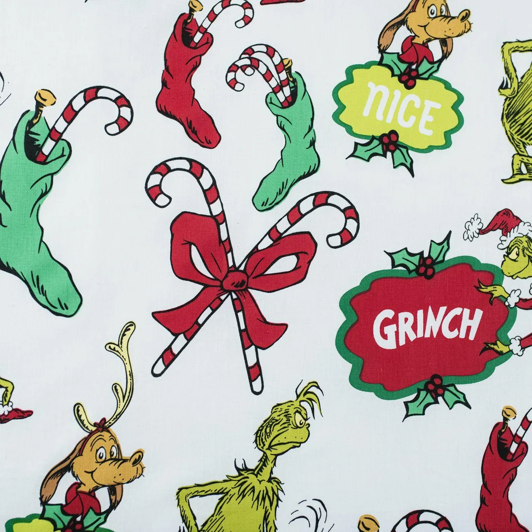 Pościel bawełniana 140x200 Grinch Grinchmas szara kolorowa JF24 — zdjęcie 3