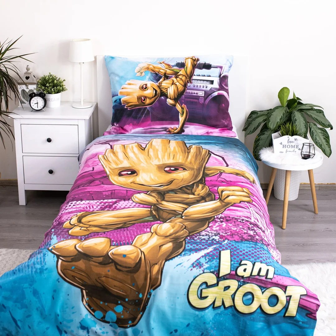 Pościel bawełniana 140x200 I am Groot poszewka 70x90 Kids25 — zdjęcie 2