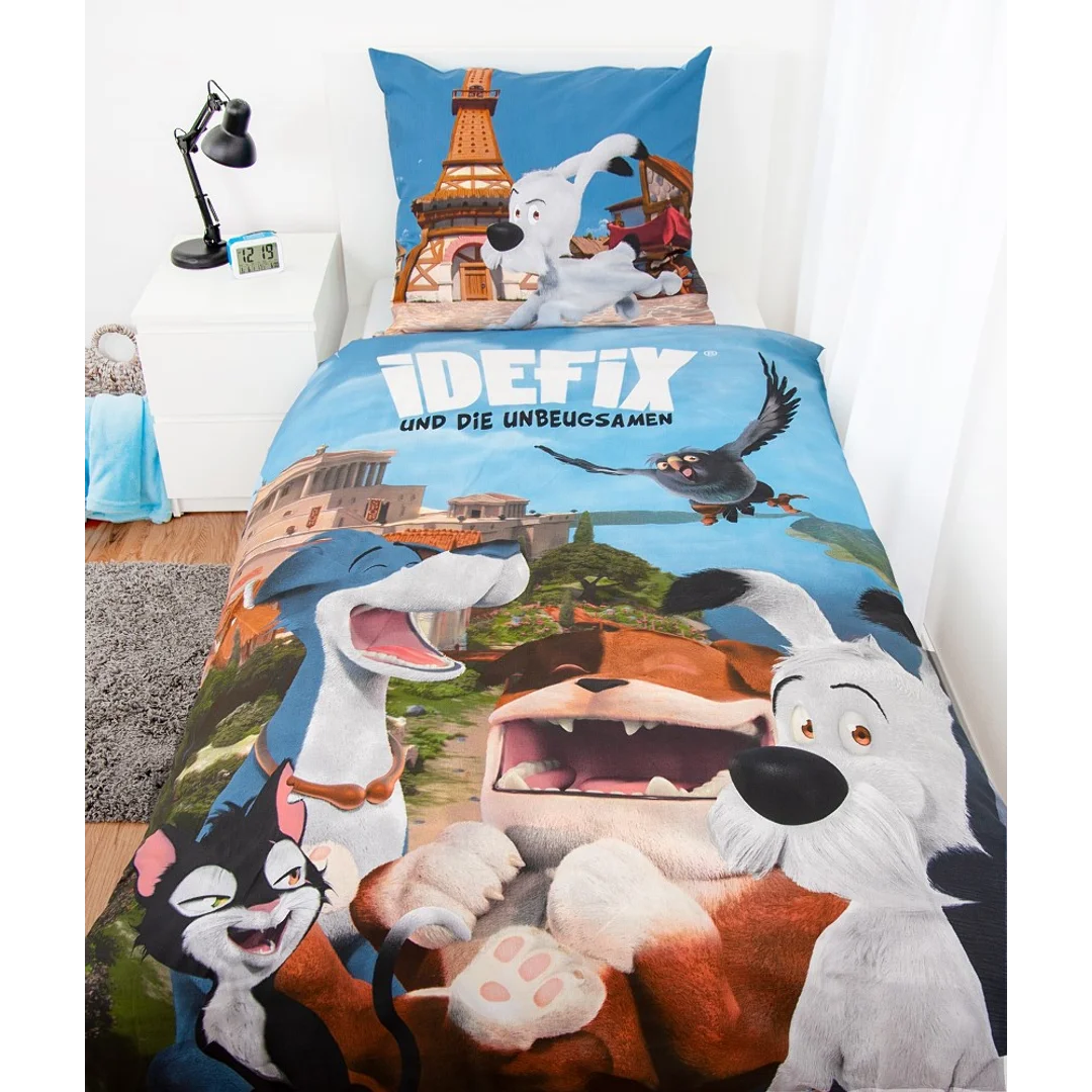 Pościel bawełniana 140x200 IDefix i niezłomni niebieska kolorowa poszewka 70x90 H23 — zdjęcie 2