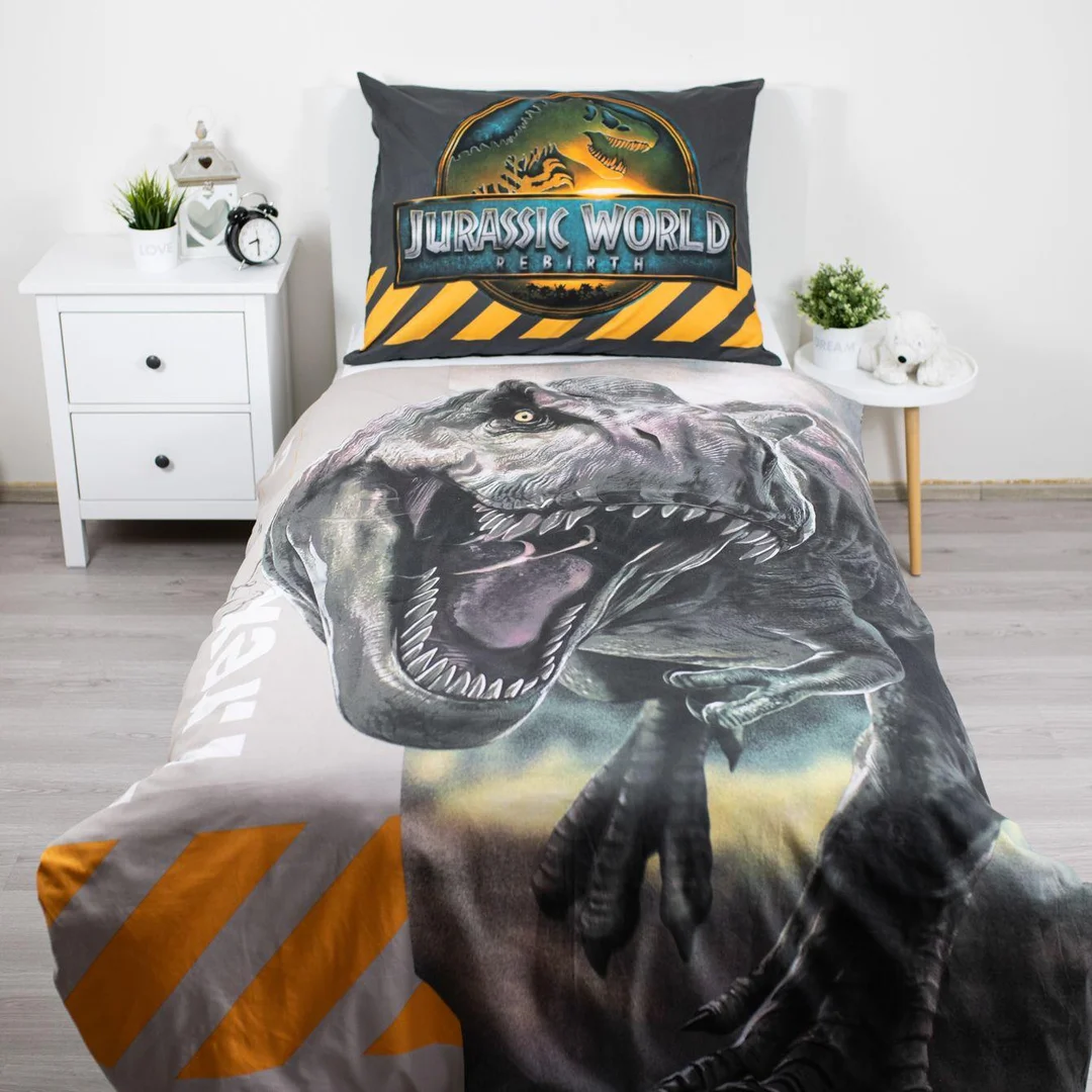 Pościel bawełniana 140x200 Jurassic World T.rex Dinozaur poszewka 70x90 JF24 — zdjęcie 2