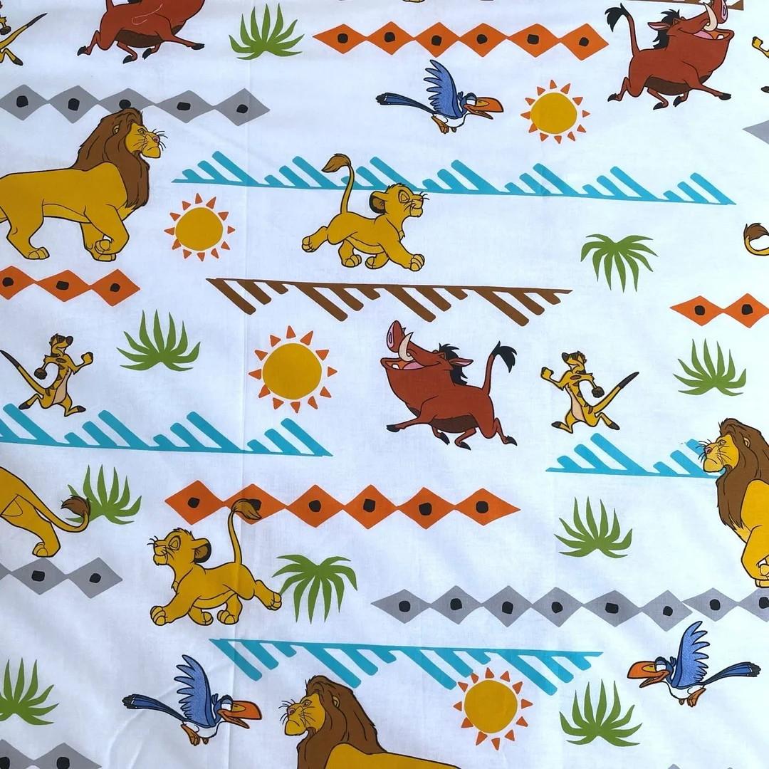 Pościel bawełniana 140x200 Król lew "Africa" biała żółta kolorowa poszewka 70x90 JF 02 — zdjęcie 4