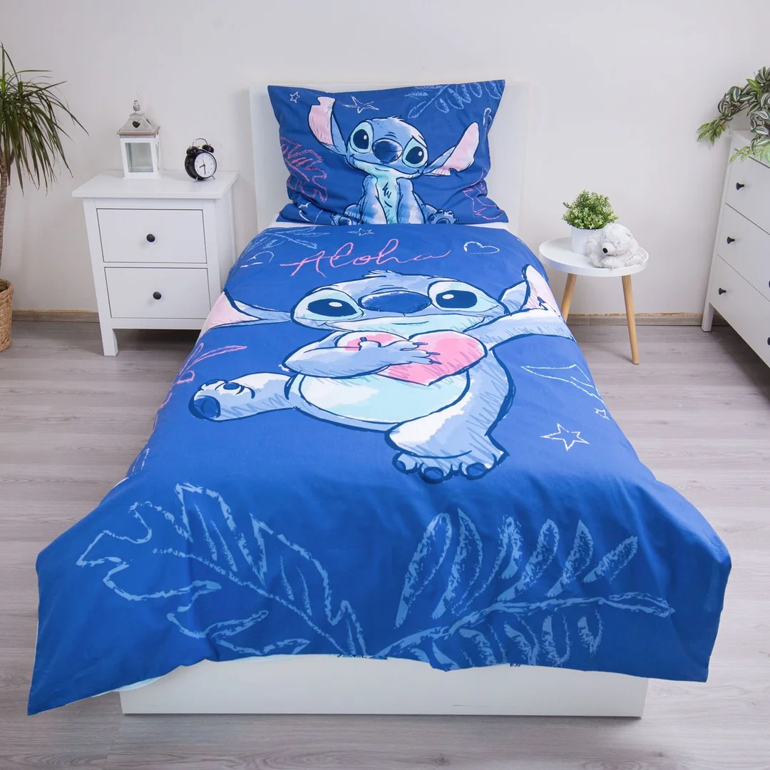 Pościel bawełniana 140x200 Lilo and Stitch Aloha chabrowa poszewka 70x90 JF24 — zdjęcie 2