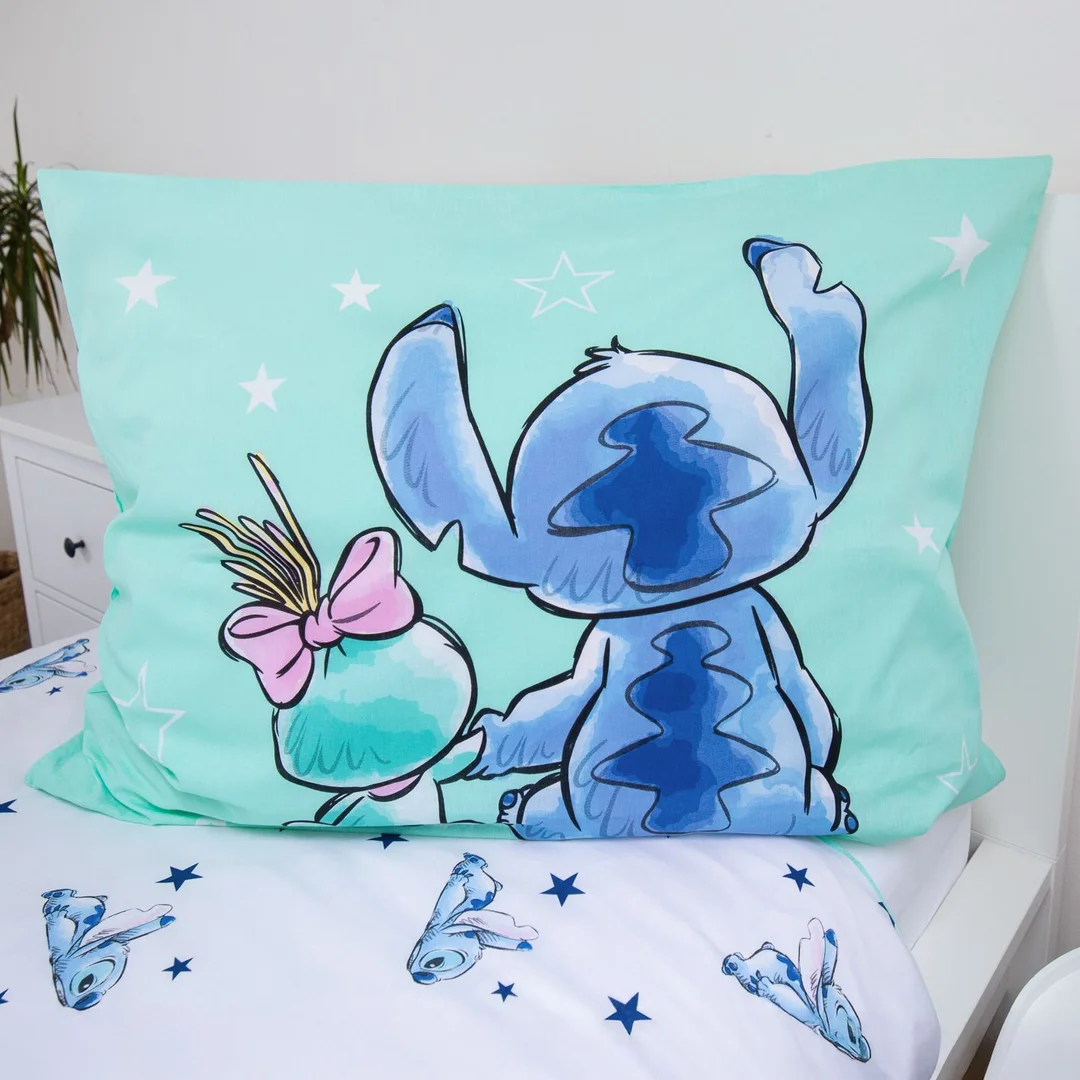 Pościel bawełniana 140x200 Lilo and Stitch Buddies miętowa poszewka 70x90 JF24 — zdjęcie 4