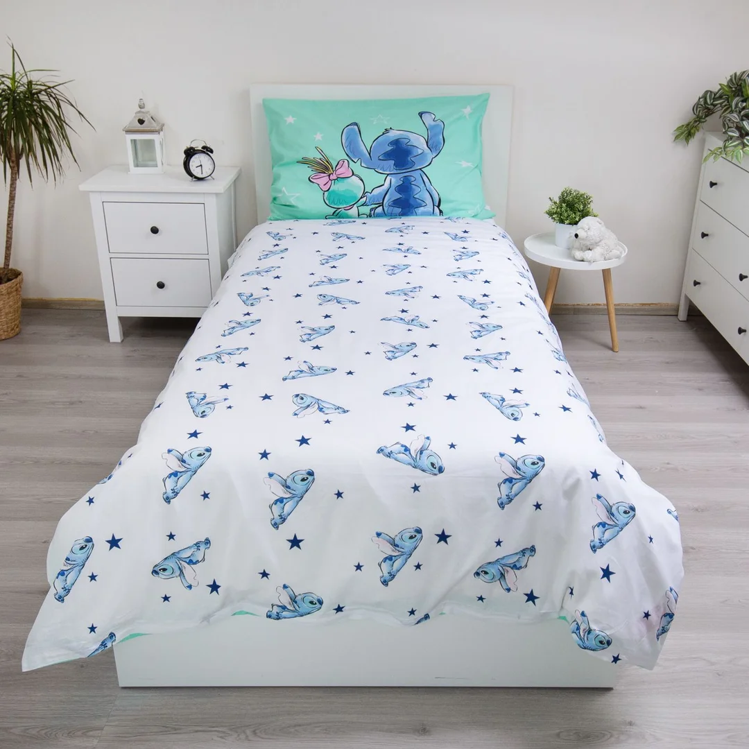 Pościel bawełniana 140x200 Lilo and Stitch Buddies miętowa poszewka 70x90 JF24 — zdjęcie 5