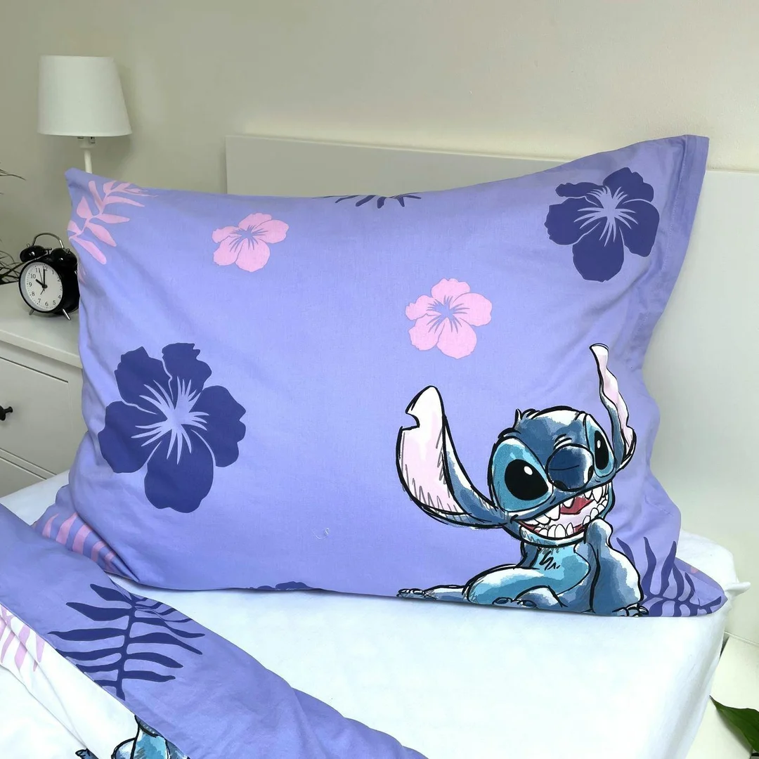 Pościel bawełniana 140x200 Lilo i Stitch fioletowa poszewka 70x90 JF 02 — zdjęcie 5