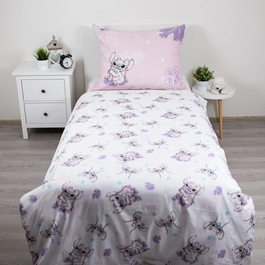 Pościel bawełniana 140x200 Lilo i Stitch Ice cream różowa fioletowa poszewka 70x90 JF 24 — zdjęcie 3