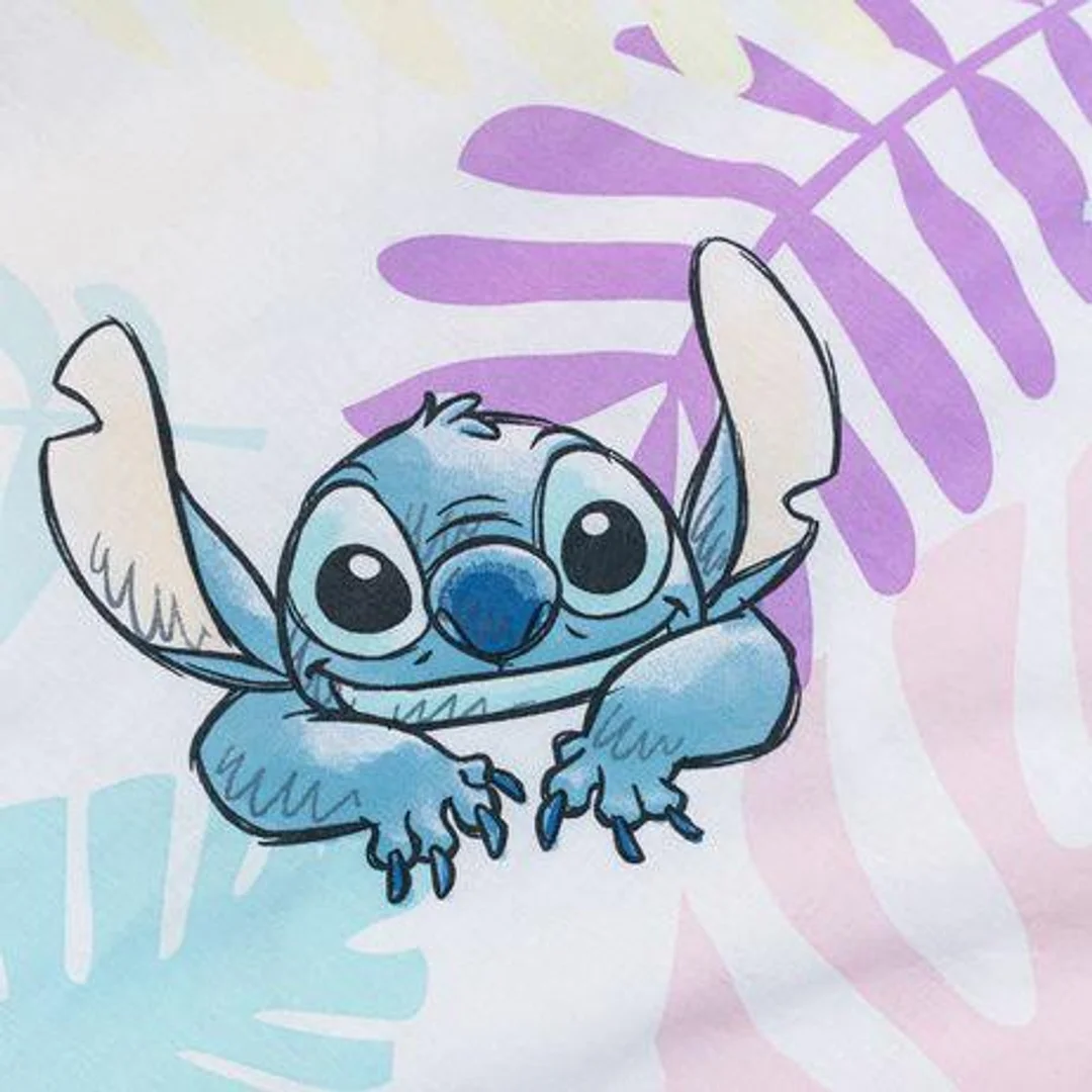 Pościel bawełniana 140x200 Lilo i Stitch liście pastelowa kolorowa poszewka 70x90 JF24 — zdjęcie 5