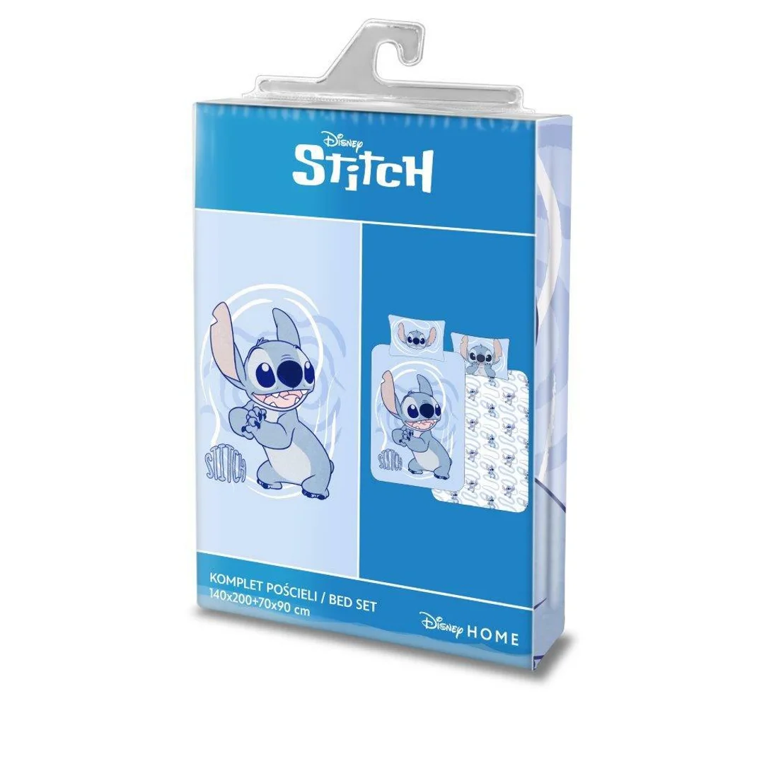 Pościel bawełniana 140x200 Lilo i Stitch niebieska 002 poszewka 70x90 Faro — zdjęcie 4