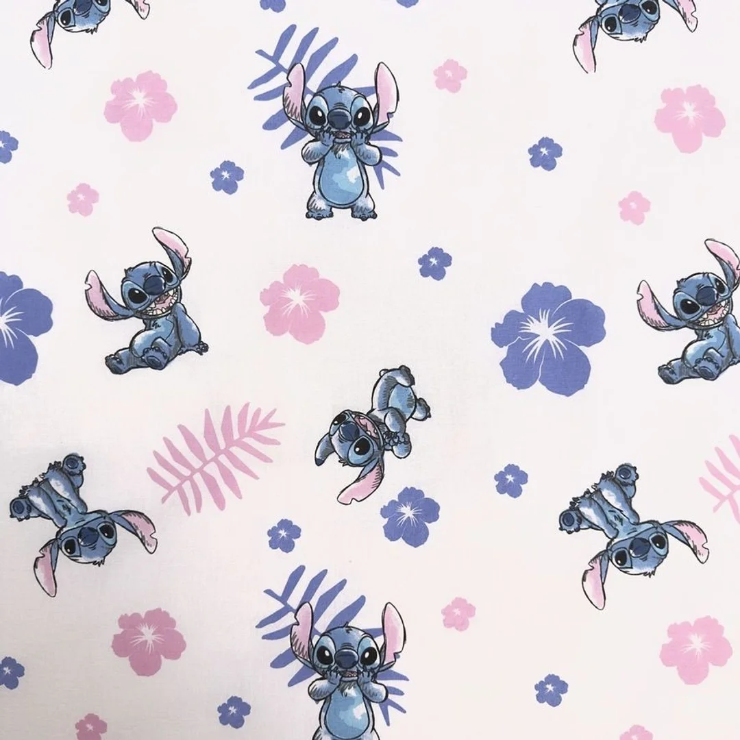 Pościel bawełniana 140x200 Lilo i Stitch różowa biała poszewka 70x90 JF 24 — zdjęcie 2