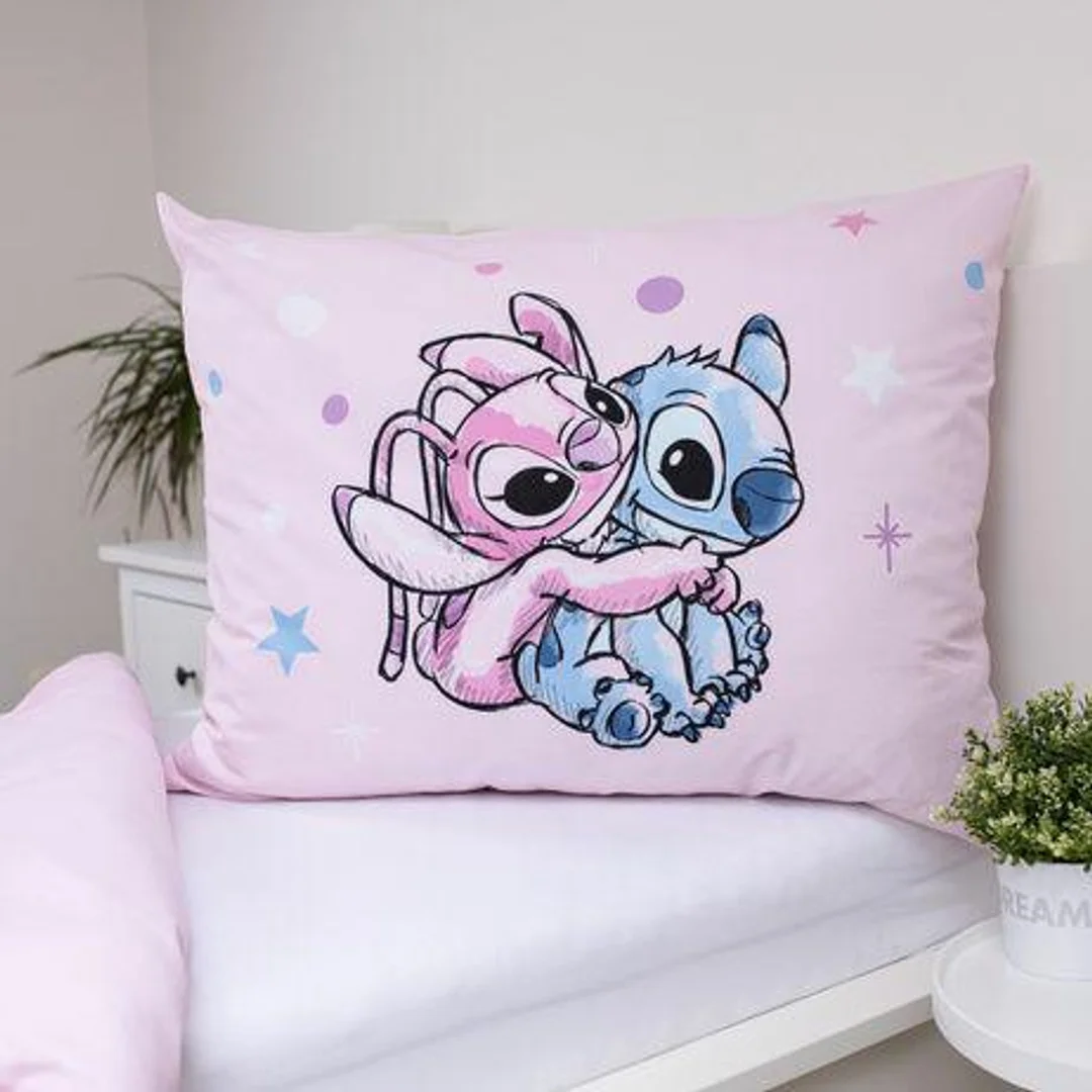 Pościel bawełniana 140x200 Lilo i Stitch Universe różowa poszewka 70x90 JF24 — zdjęcie 5