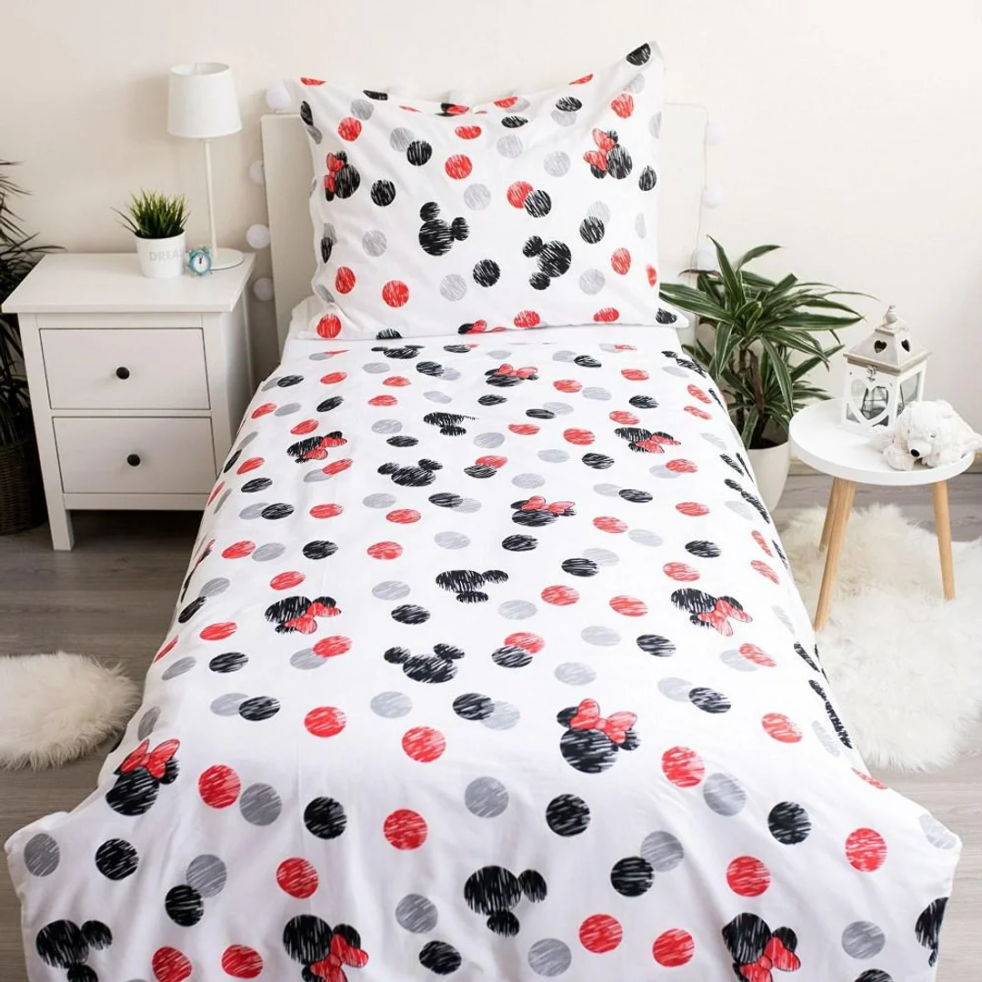 Pościel bawełniana 140x200 Miki i Mini Love 04 poszewka 70x90 — zdjęcie 3