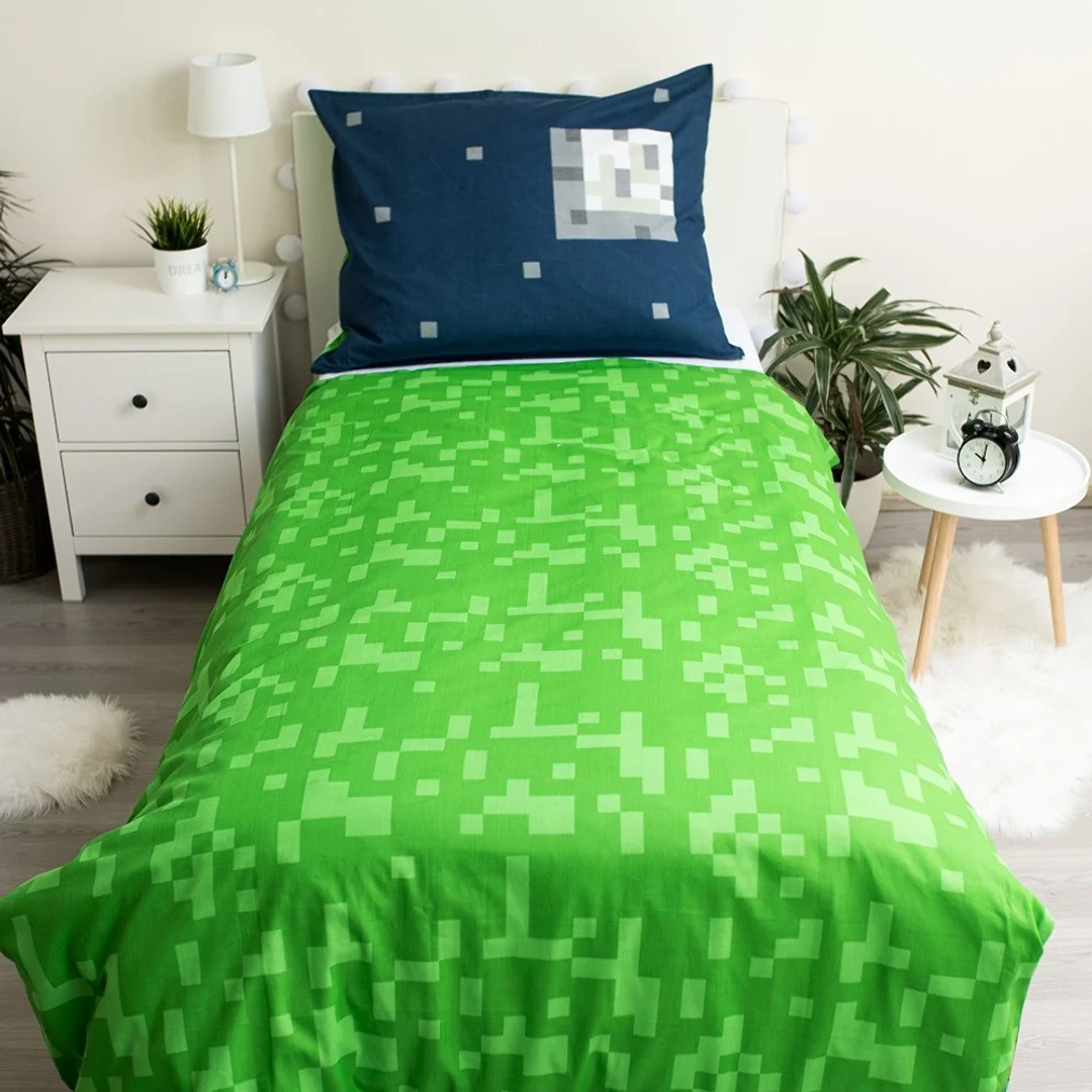 Pościel bawełniana 140x200 Minecraft 1216 Sssleep Tight poszewka 70x90 JF 02 — zdjęcie 3