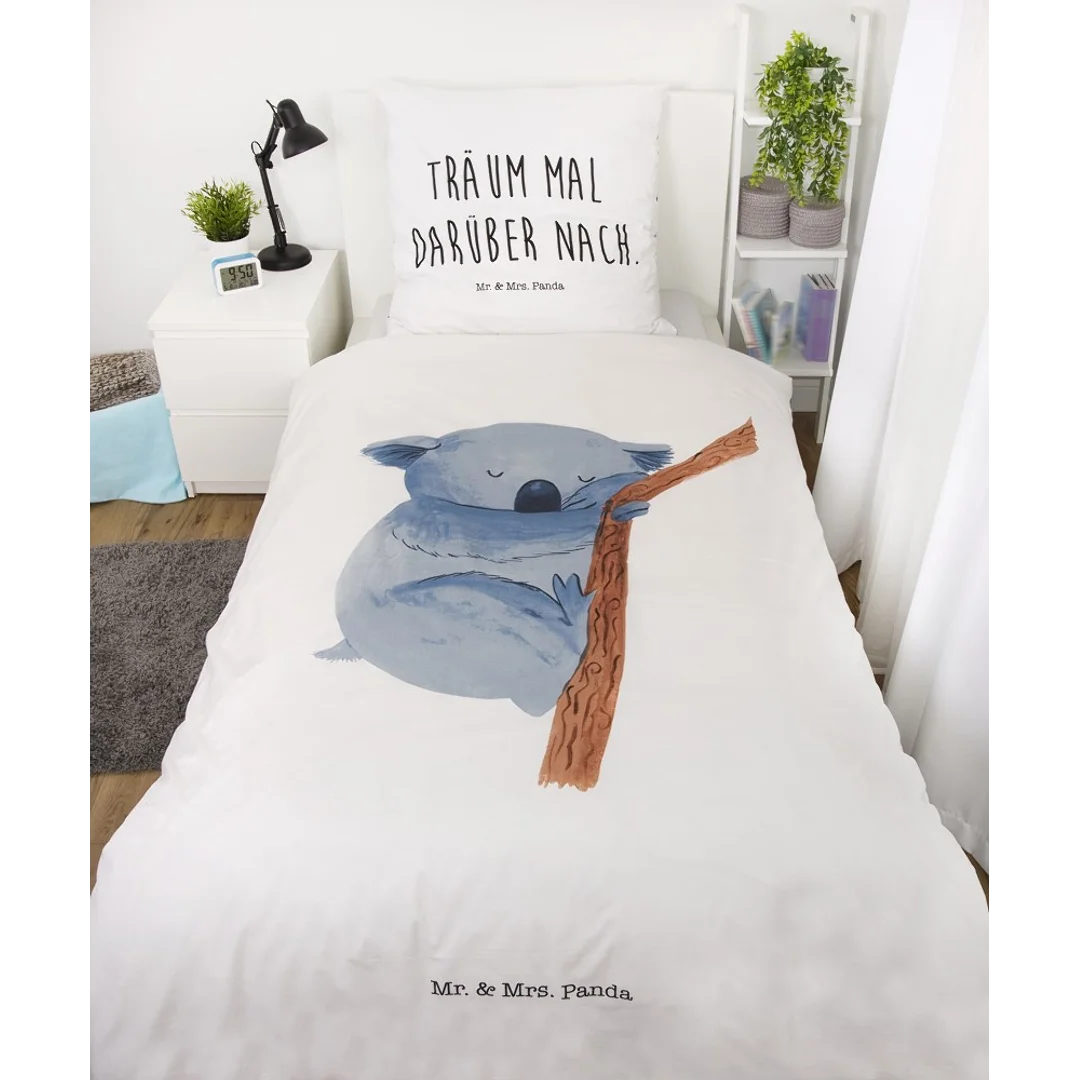 Pościel bawełniana 140x200 Miś Koala Mr& Mrs Panda biała kolorowa poszewka 70x90 H23 — zdjęcie 2