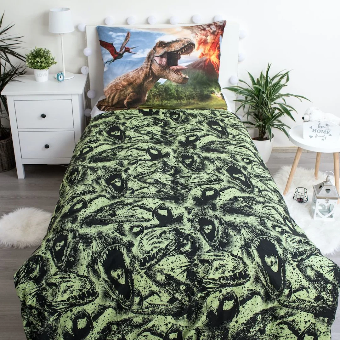 Pościel bawełniana 140x200 Park Jurajski dinozaur wulkan 6762 Jurassic Park poszewka 70x90 — zdjęcie 4