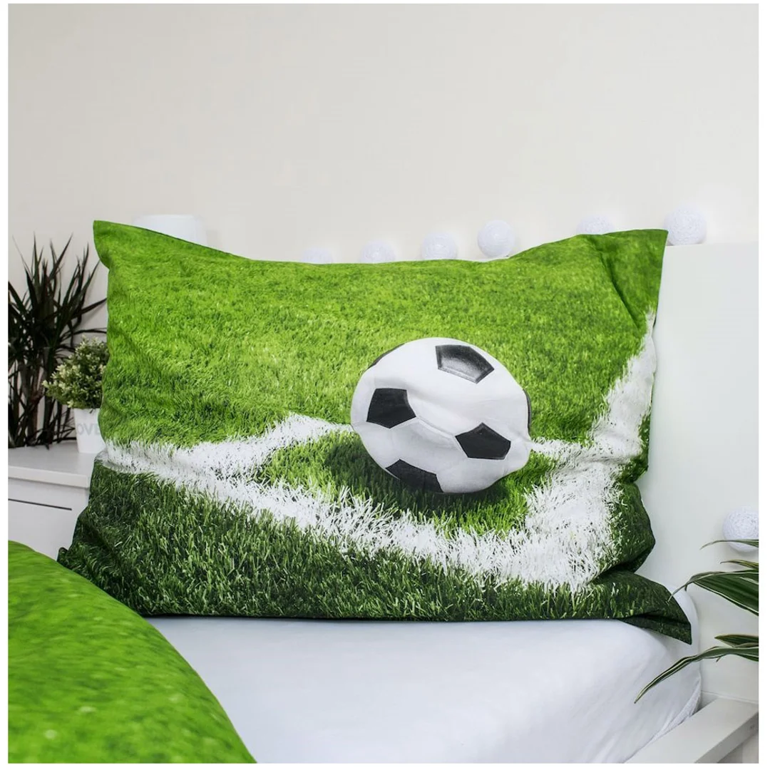 Pościel bawełniana 140x200 Piłka nożna boisko Football zielona ball 4317 młodzieżowa piłkarska kibica — zdjęcie 4