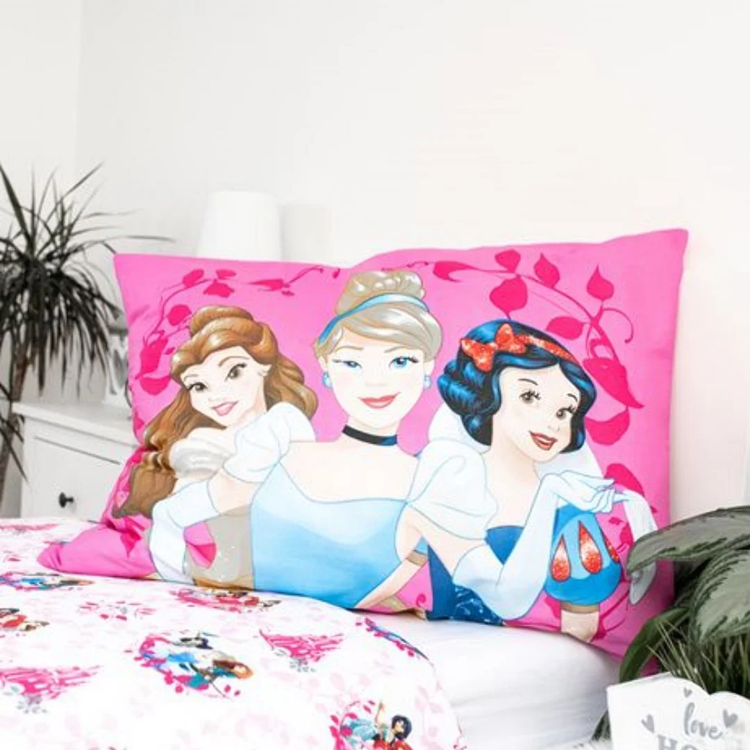 Pościel bawełniana 140x200 Princess Księżniczki różowa poszewka 70x90 JF24 — zdjęcie 3