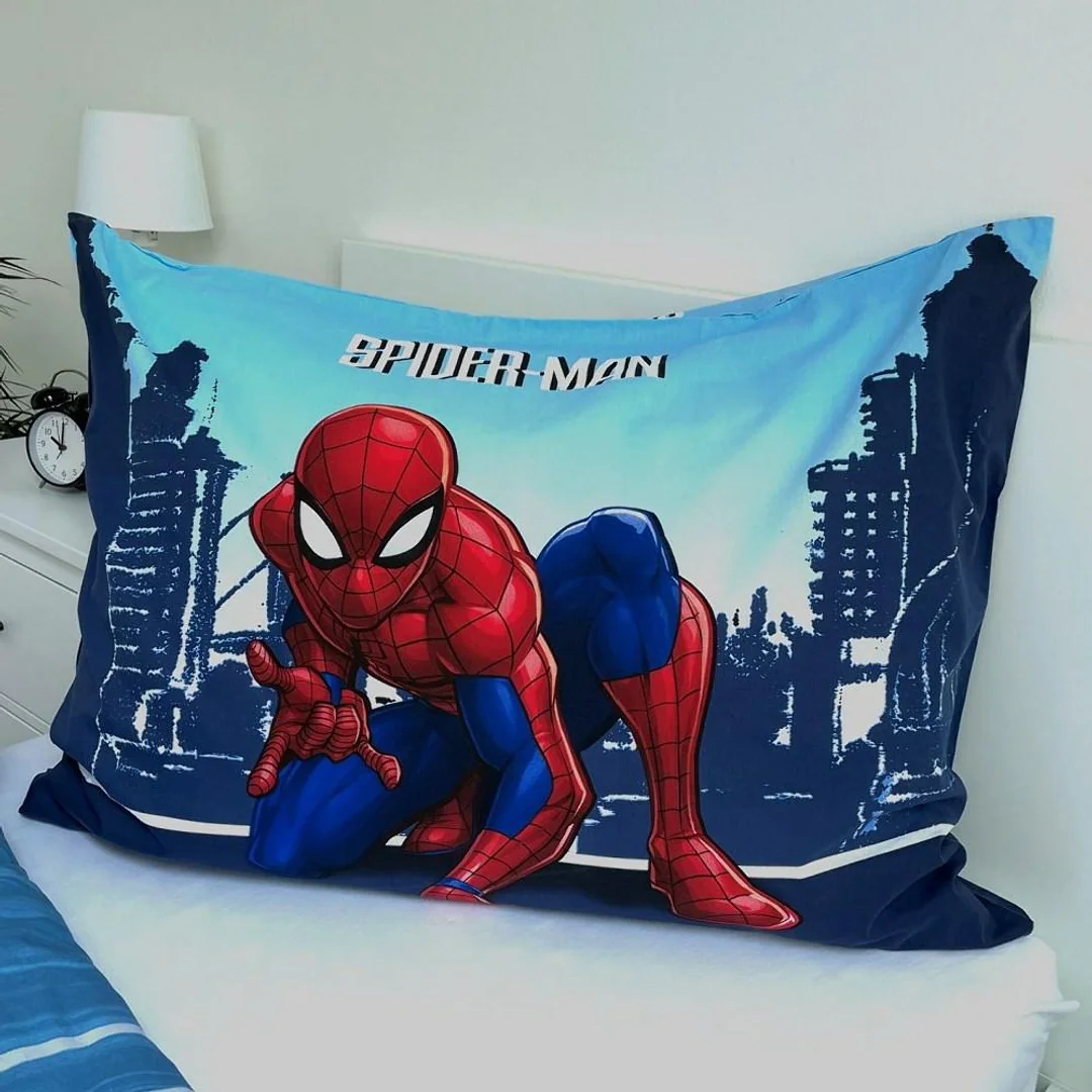 Pościel bawełniana 140x200 Spider-man niebieska poszewka 60x80 JF24 — zdjęcie 6