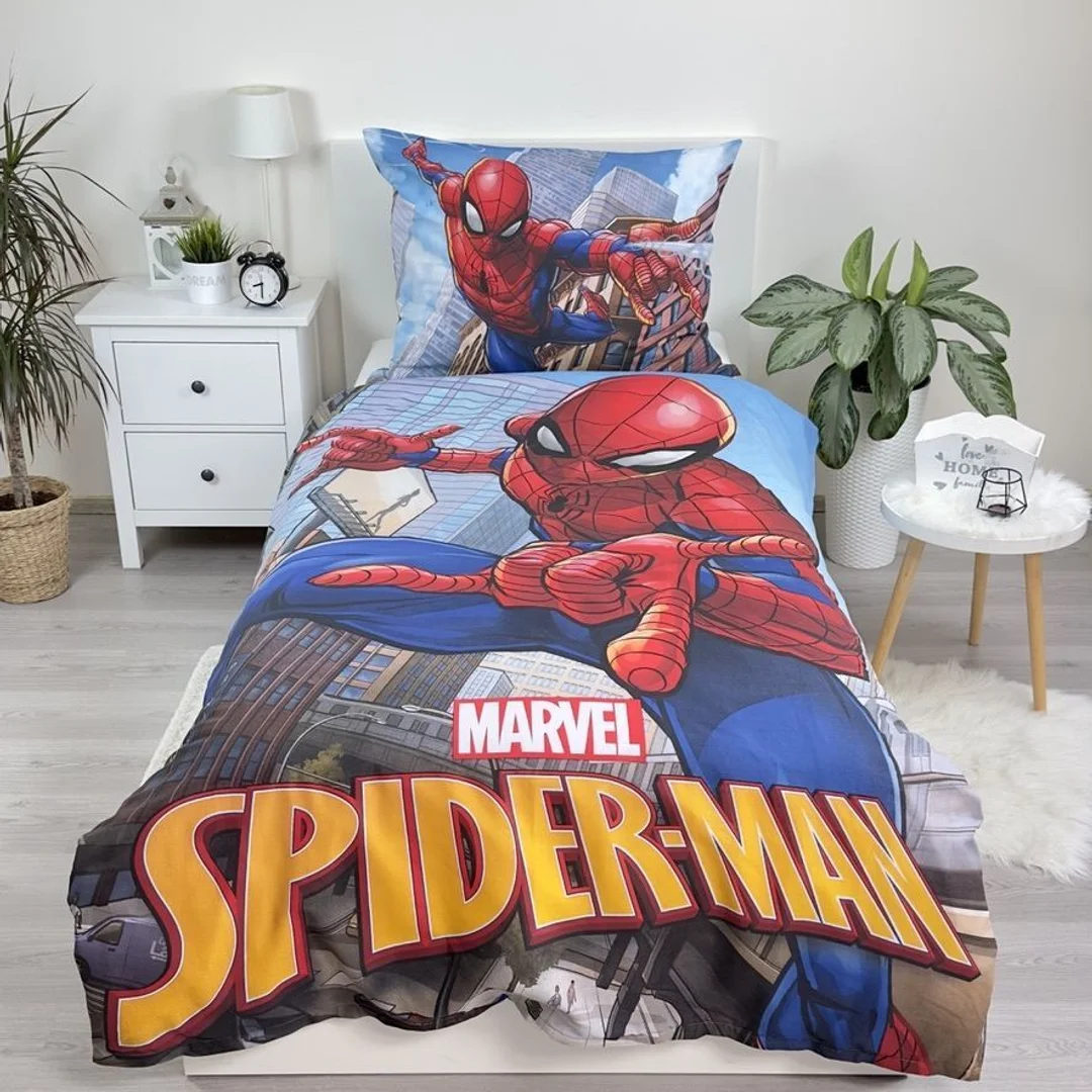 Pościel bawełniana 140x200 Spiderman Człowiek Pająk poszewka 70x90 Kids25 — zdjęcie 2