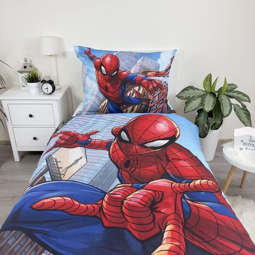 Pościel bawełniana 140x200 Spiderman Człowiek Pająk poszewka 70x90 Kids25 — zdjęcie 3