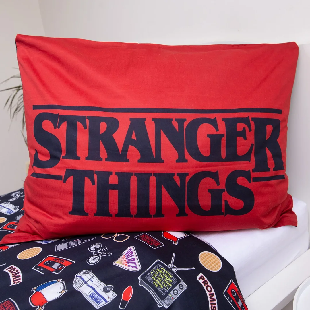 Pościel bawełniana 140x200 Stranger Things czerwona czarna poszewka 70x90 JF24 — zdjęcie 4