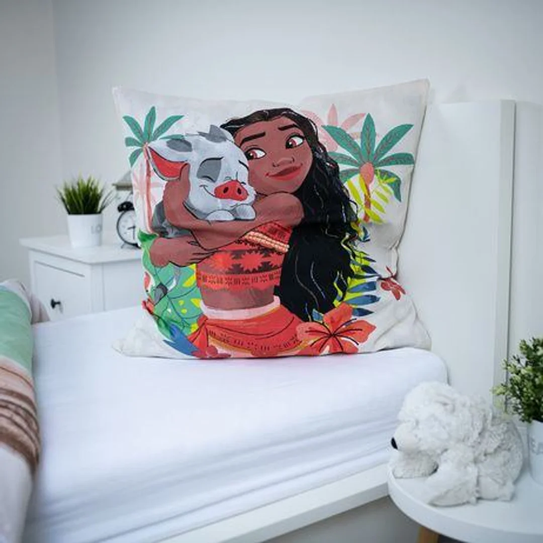 Pościel bawełniana 140x200 Vaiana Tropicool biała kolorowa JF24 — zdjęcie 3
