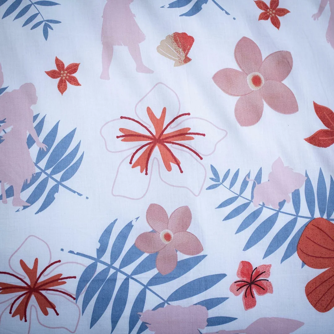Pościel bawełniana 140x200 Vaiana Tropicool biała kolorowa JF24 — zdjęcie 5