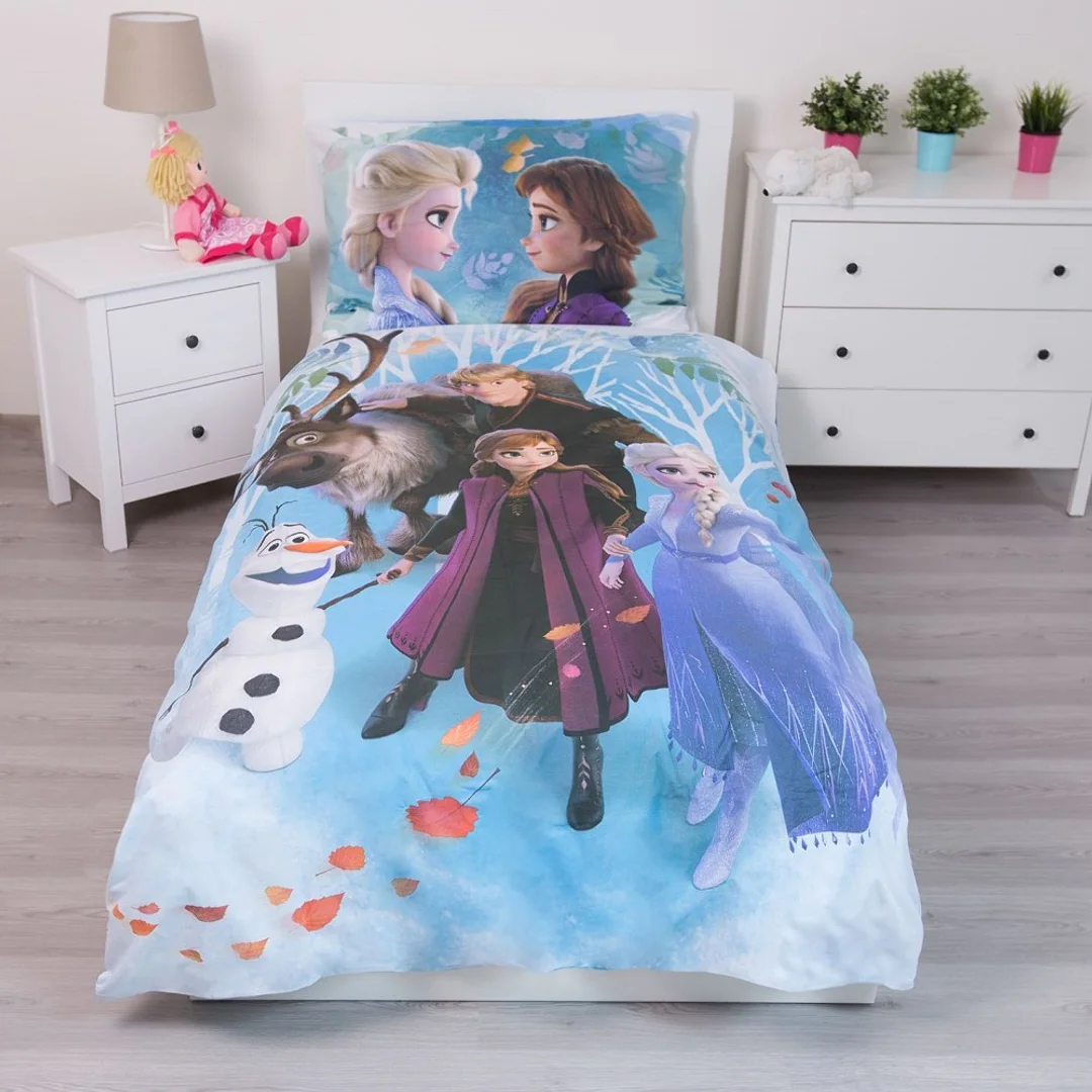 Pościel bawełniana 160x200 Frozen Familly niebieska poszewka 70x80 August 23 — zdjęcie 2