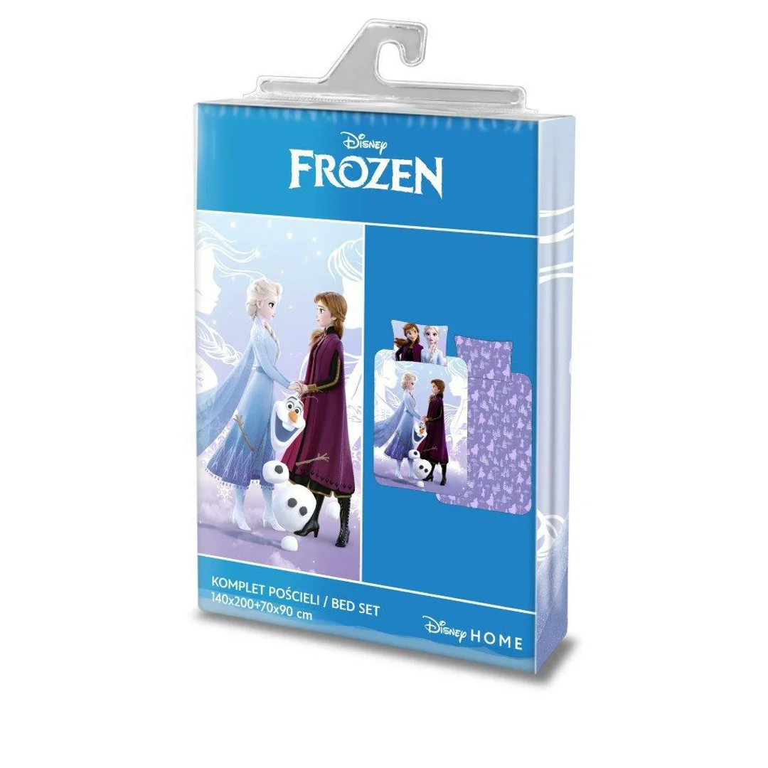 Pościel bawełniana 160x200 Frozen Kraina Lodu fioletowa 002W poszewka 70x60 — zdjęcie 3