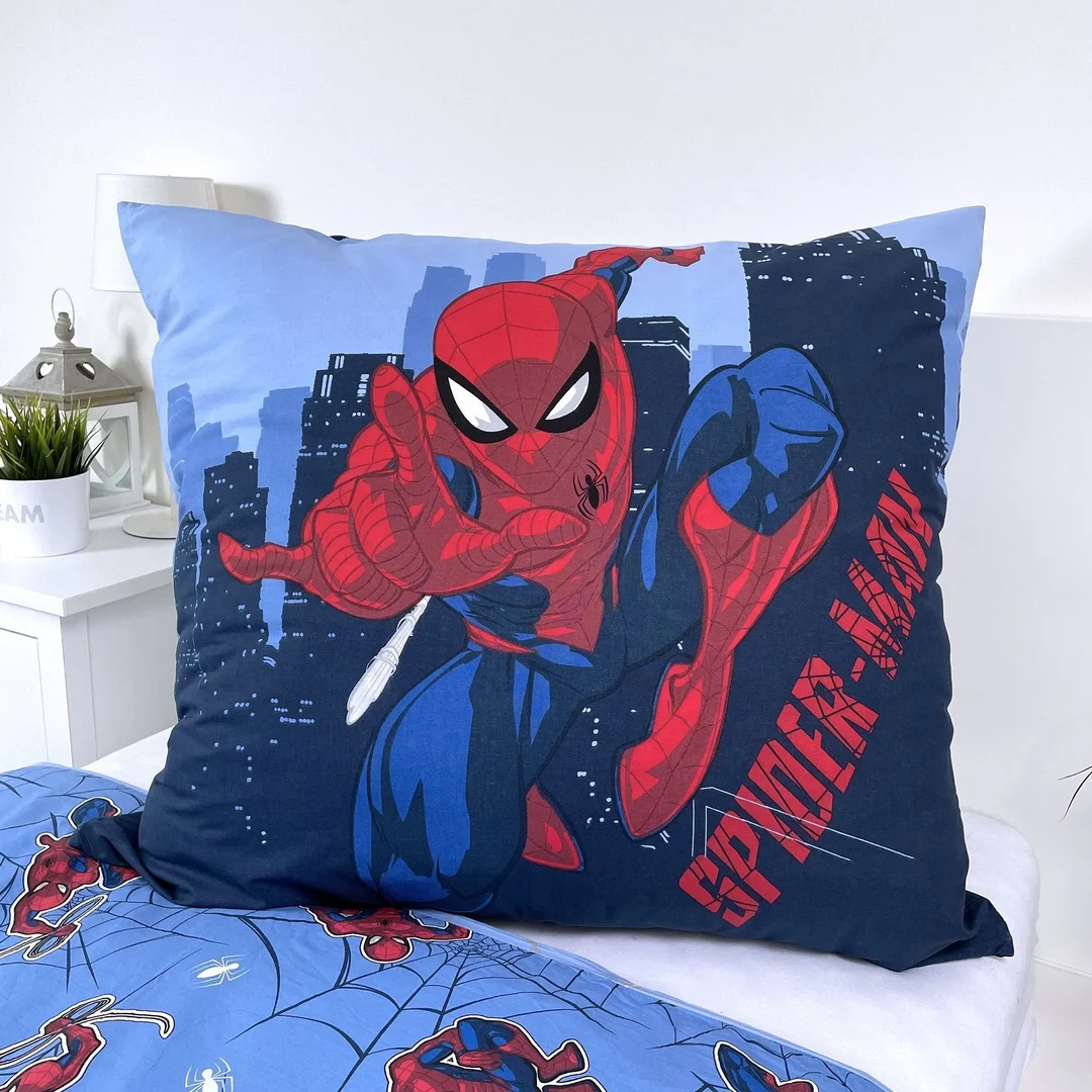 Pościel bawełniana 160x200 Spider-Man Blue 08 niebieska poszewka 70x80 August 23 — zdjęcie 4