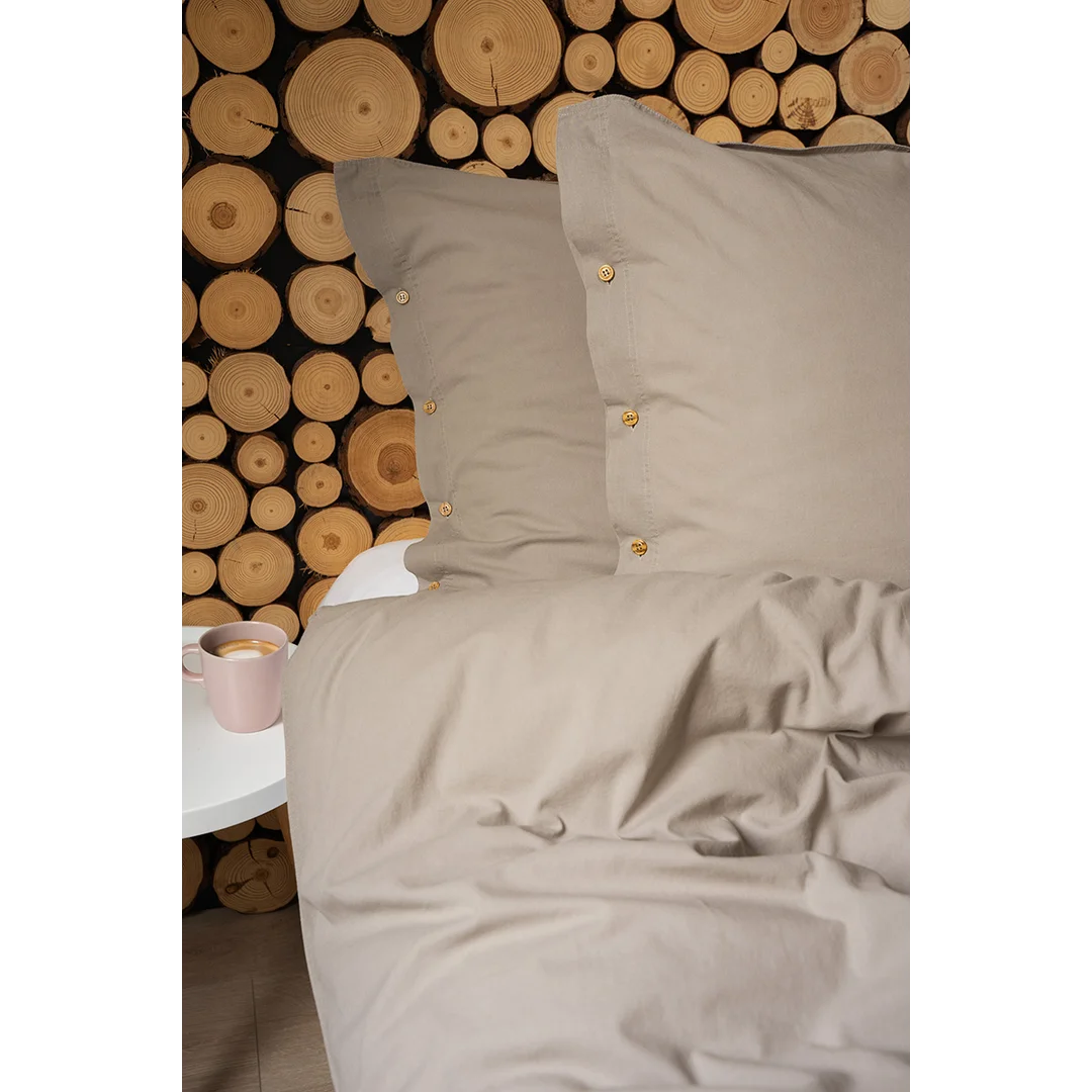 Pościel bawełniana 160x200 taupe - Pure Eco Line — zdjęcie 4