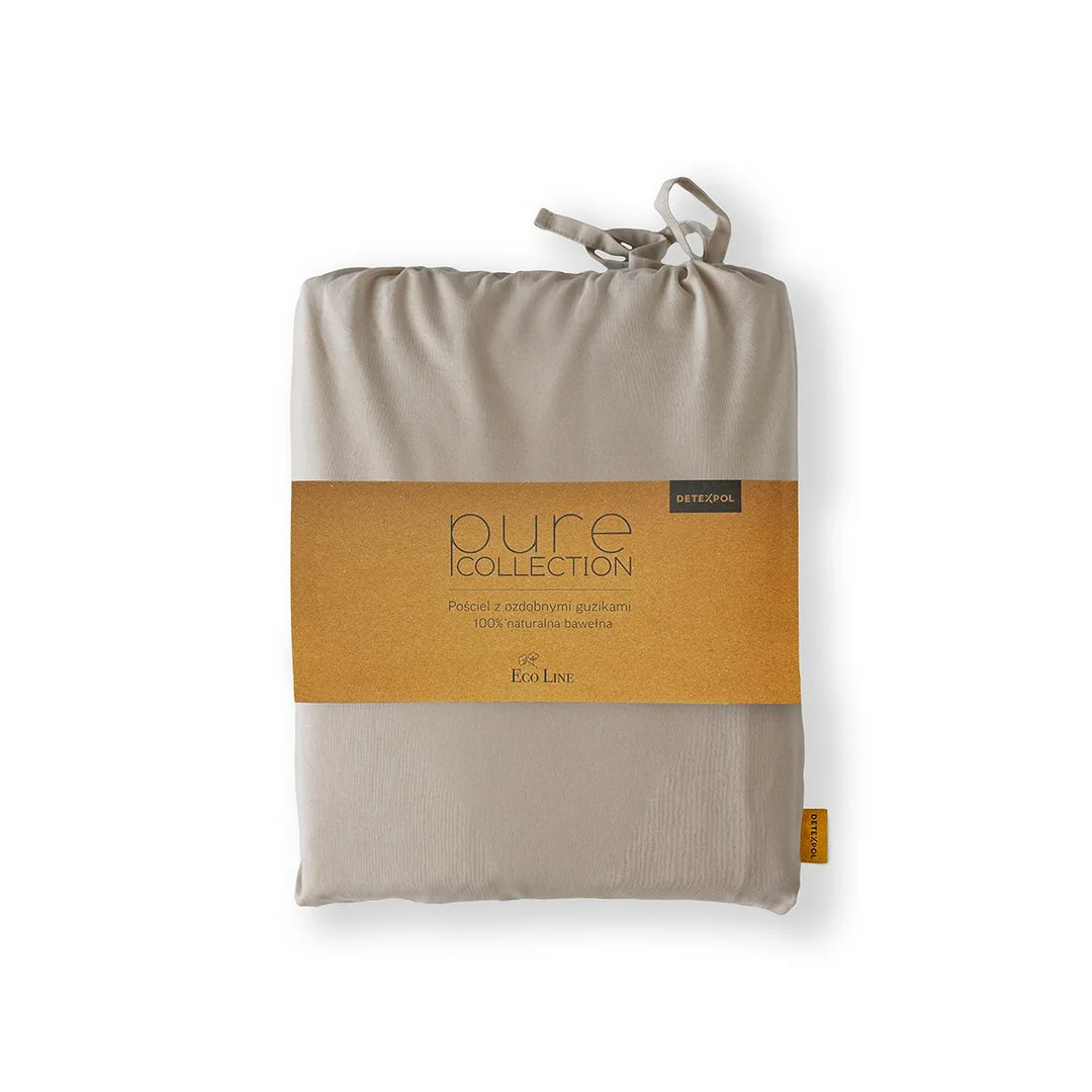Pościel bawełniana 160x200 taupe - Pure Eco Line — zdjęcie 7