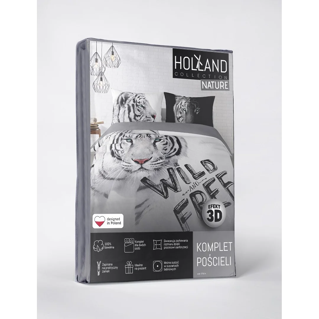 Pościel bawełniana 160x200 tygrys 3730 A 2 poszewki 70x80 Holland Natura 69 — zdjęcie 5