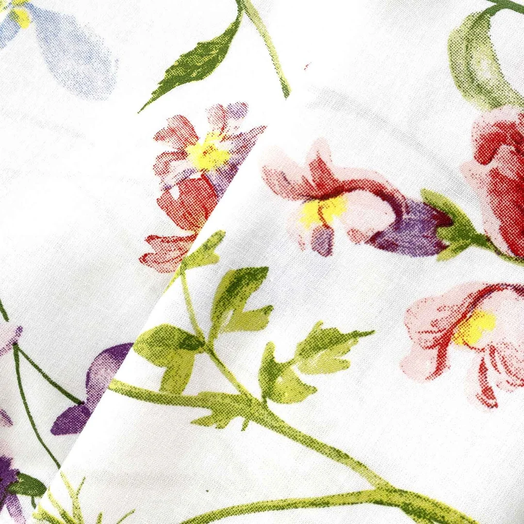 Pościel bawełniana 160x200 Wild Meadow biała kwiaty łąkowe 71507/1 Cottonlove — zdjęcie 11